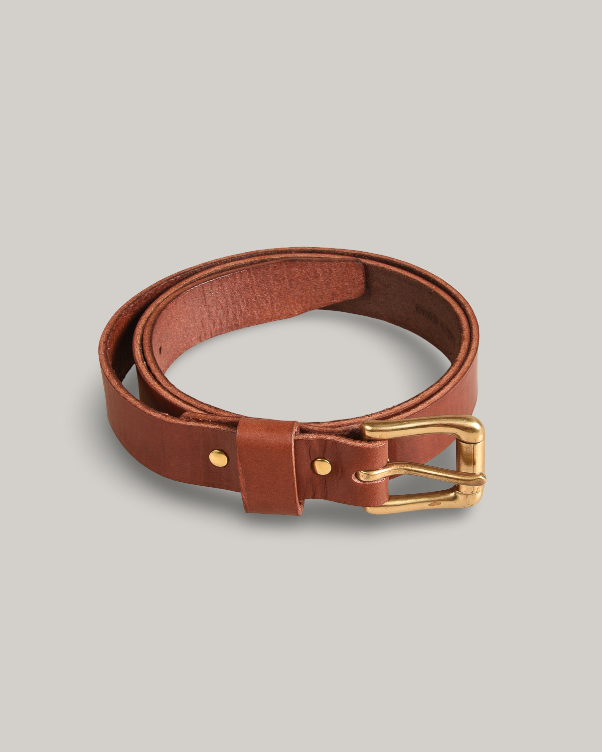 STEVE MONO BRASS BUCKLE BELT 005 - COGNAC