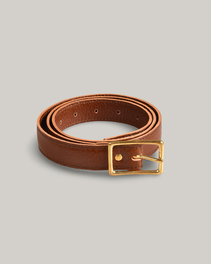 STEVE MONO BRASS BUCKLE DAX BELT 006 - COGNAC