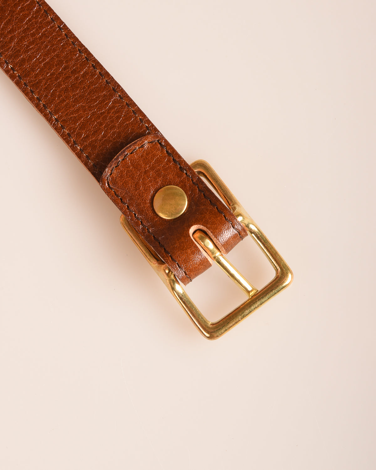 STEVE MONO BRASS BUCKLE DAX BELT 006 - COGNAC