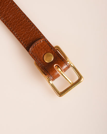 STEVE MONO BRASS BUCKLE DAX BELT 006 - COGNAC