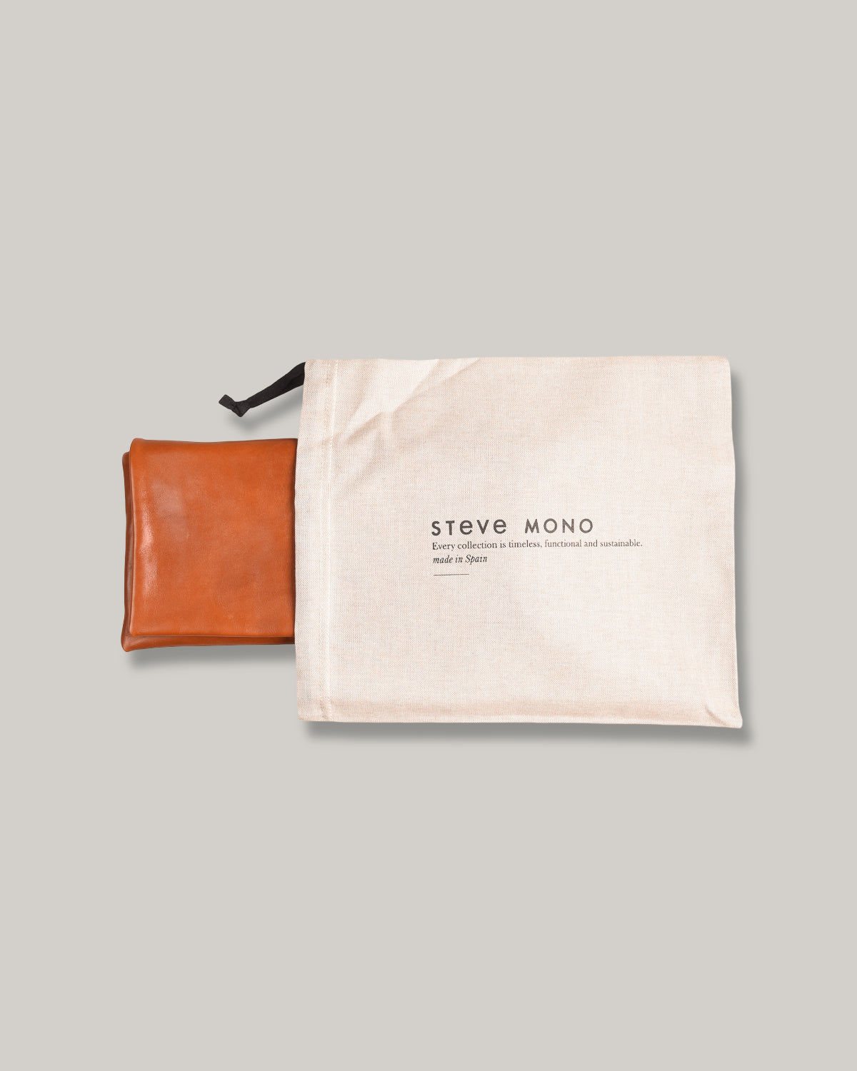 STEVE MONO SOFT LEATHER BAG - LARGE - COGNAC