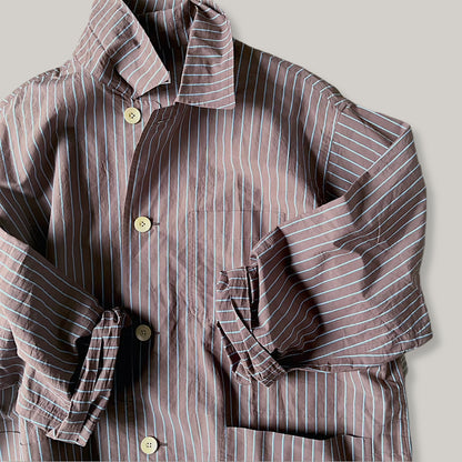 TS(S) JACKET SHIRT -  BROWN STRIPE