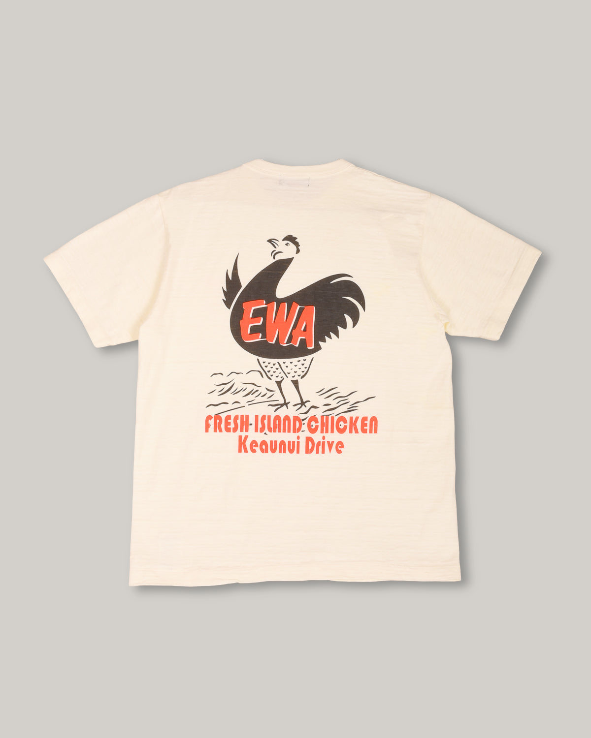 SUN SURF SLUB YARN TEE 'FRESH ISLAND CHICKEN' - OFF WHITE