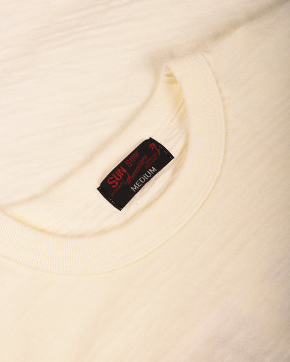 SUN SURF SLUB YARN TEE 'BETTY HIGGIN LOGO' - OFF WHITE