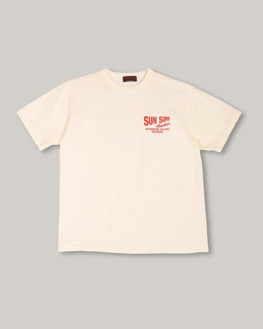 SUN SURF SLUB YARN TEE 'BETTY HIGGIN LOGO' - OFF WHITE