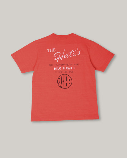 SUN SURF SLUB YARN TEE 'HATA SHOTEN LOGO' - RED