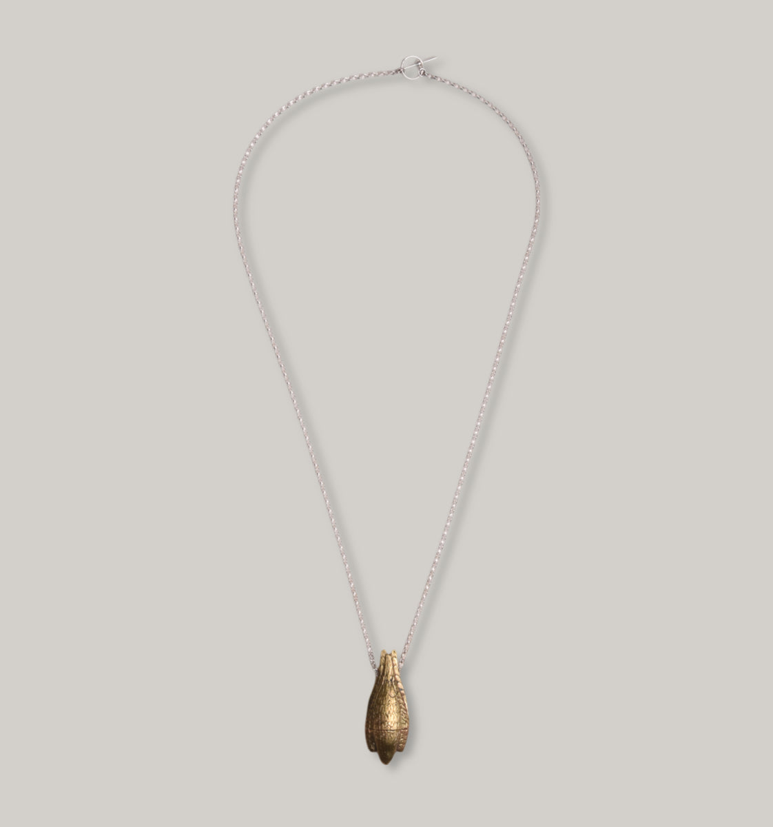 TENDER PEREGRINE FALCON WHISTLE NECKLACE - BRASS AND .925 SILVER