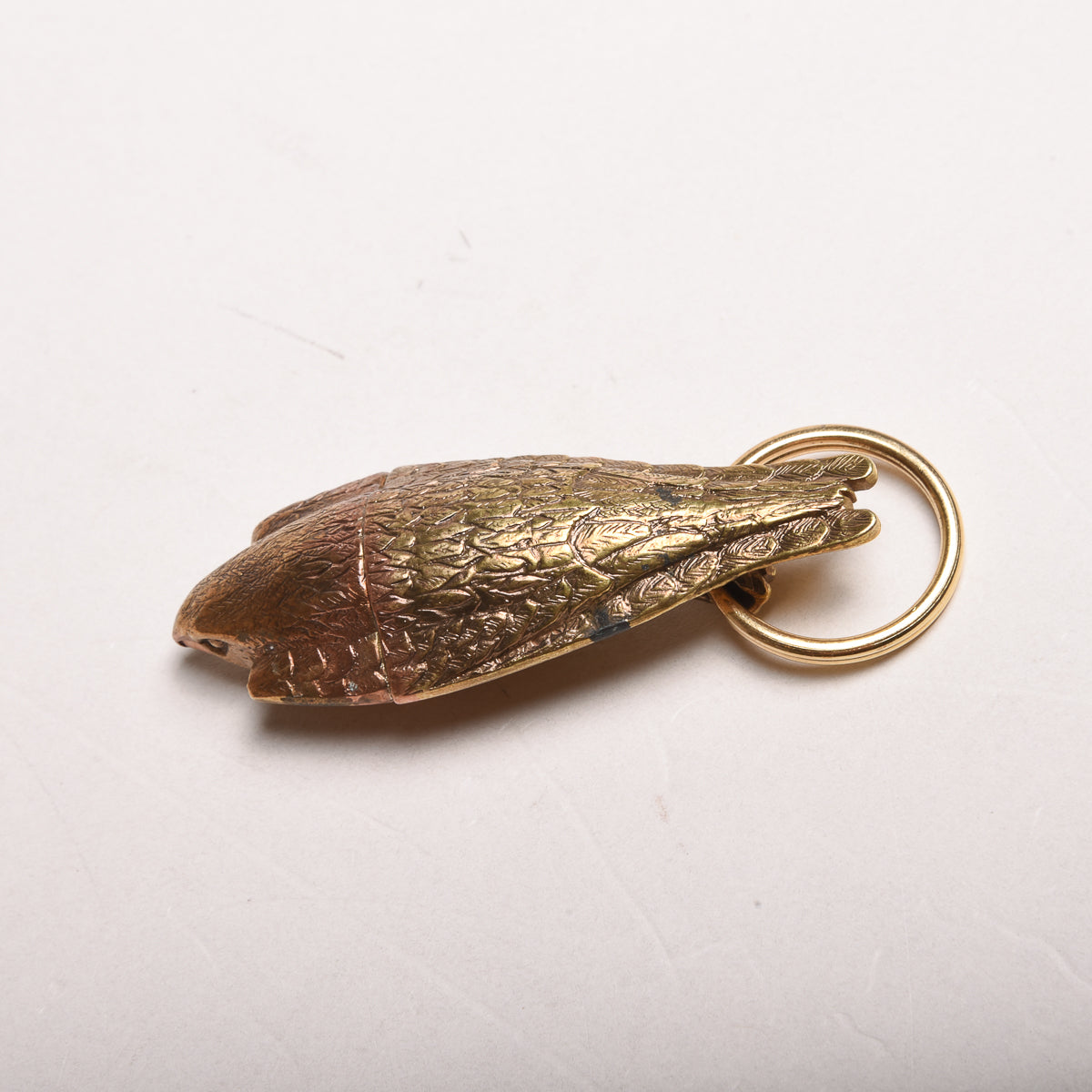 TENDER PEREGRINE FALCON WHISTLE KEYRING - BRASS