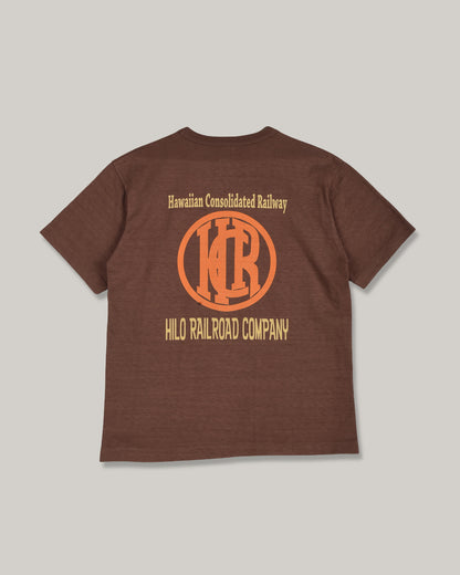 HILO RAILROAD LOGO TEE - BROWN