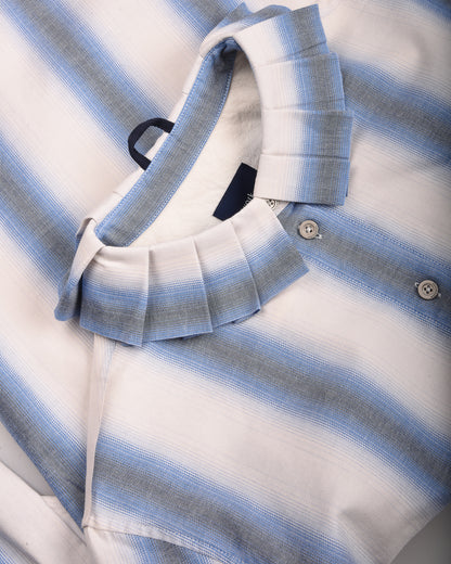 WORK WORKS WOMENS PLEATED WORK SHIRT - BLUE CHECK