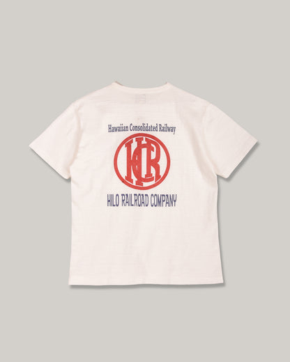 HILO RAILROAD LOGO TEE - OFF WHITE