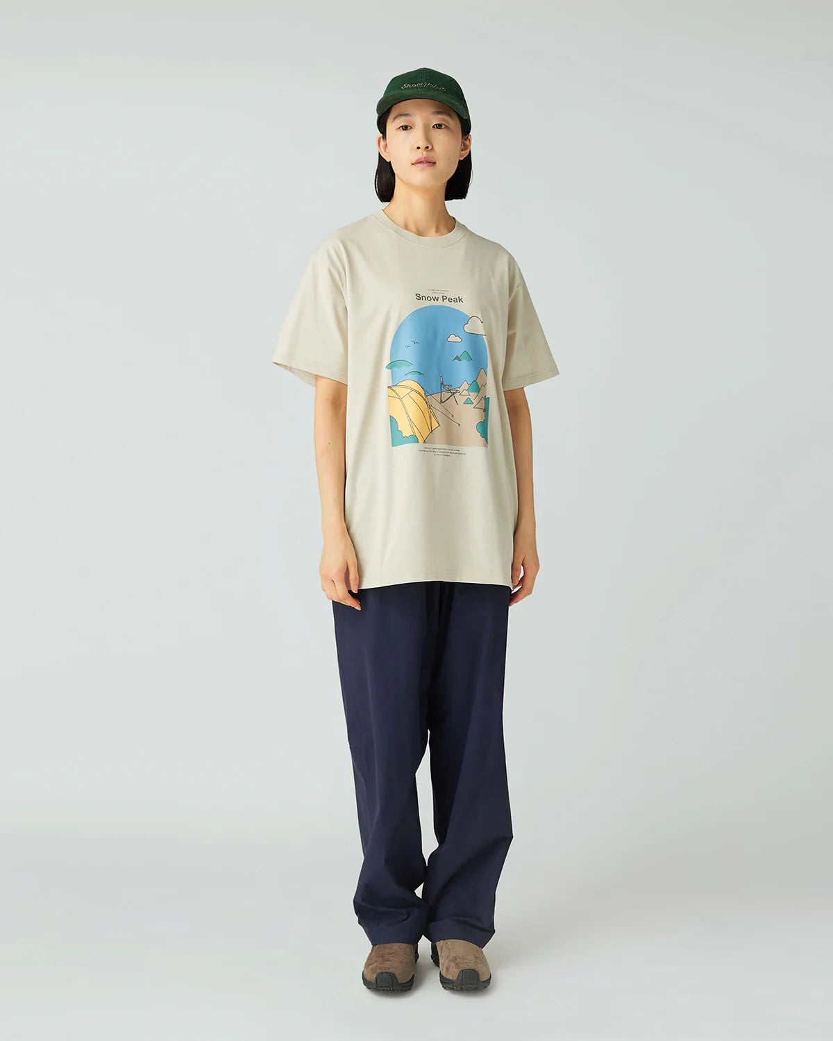 SNOW PEAK CAMPING GRAPHIC T-SHIRT - IVORY