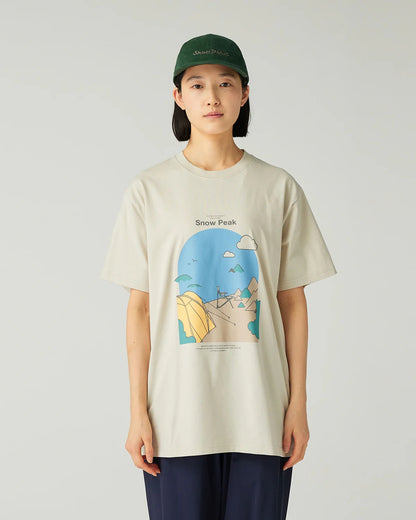 SNOW PEAK CAMPING GRAPHIC T-SHIRT - IVORY