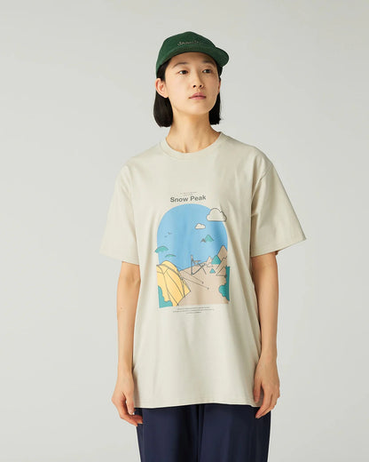 SNOW PEAK CAMPING GRAPHIC T-SHIRT - IVORY