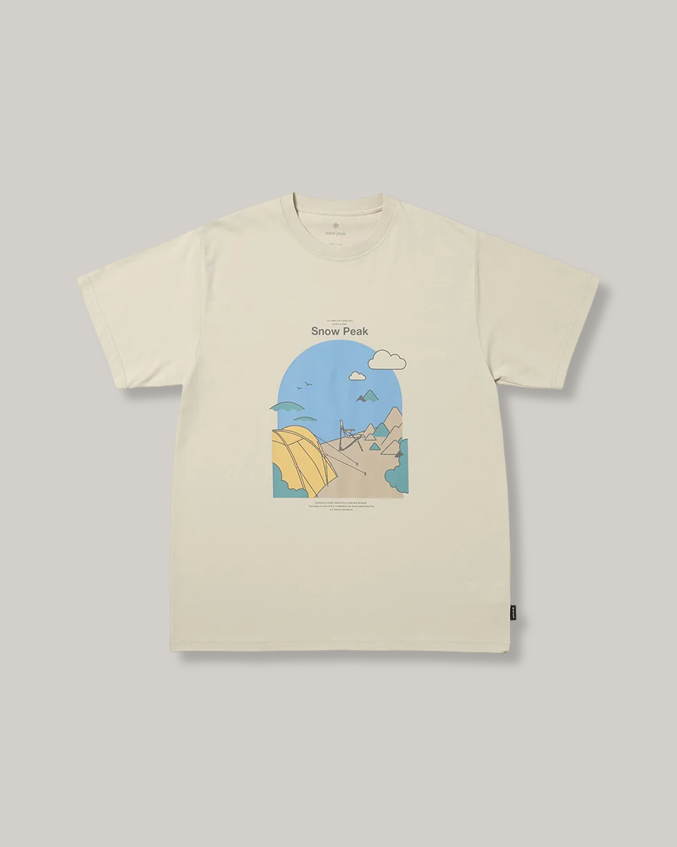 SNOW PEAK CAMPING GRAPHIC T-SHIRT - IVORY