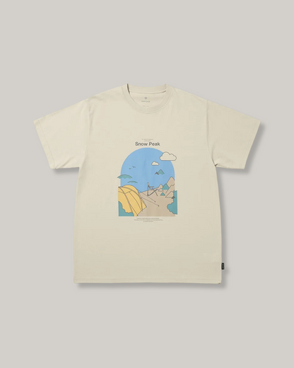 SNOW PEAK CAMPING GRAPHIC T-SHIRT - IVORY