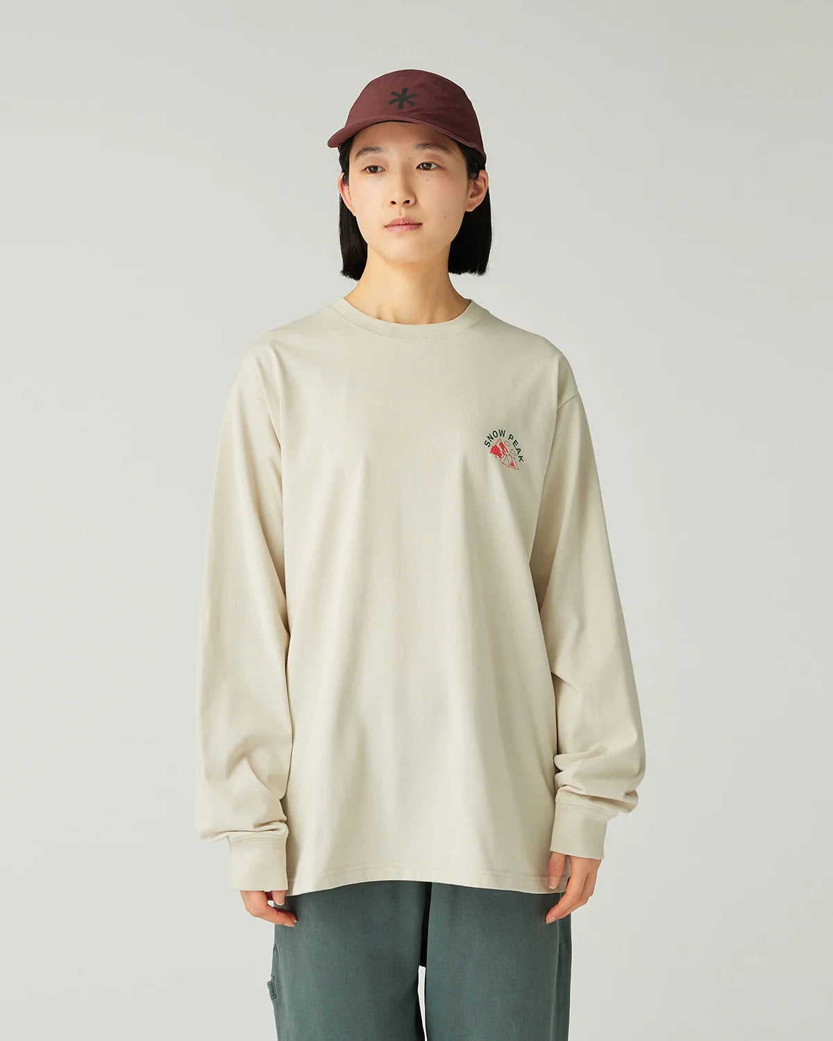 SNOW PEAK LIVING WITH NATURE L/S T-SHIRT - IVORY