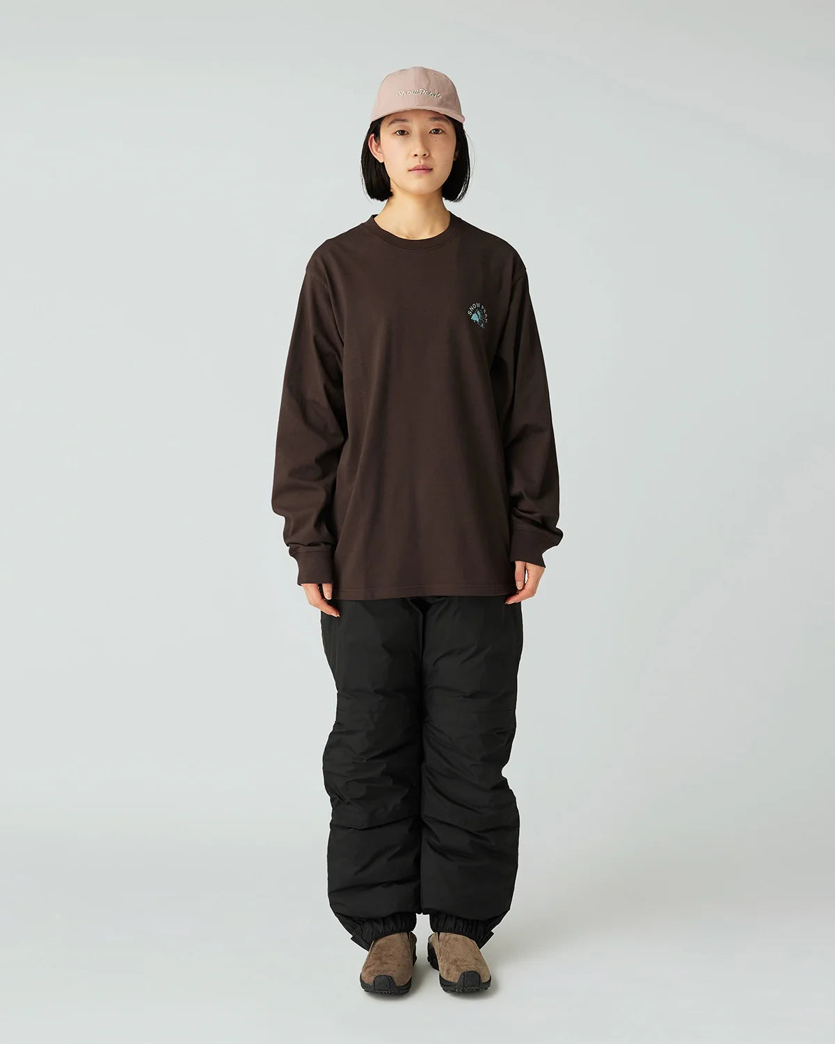 SNOW PEAK LIVING WITH NATURE L/S T-SHIRT - DARK BROWN