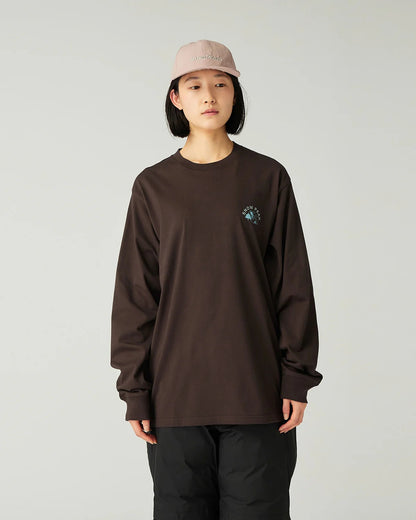SNOW PEAK LIVING WITH NATURE L/S T-SHIRT - DARK BROWN