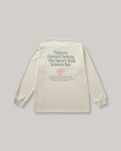 SNOW PEAK LIVING WITH NATURE L/S T-SHIRT - IVORY