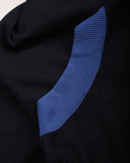 TS(S) JERSEY COLOURED V-COLOUR NECK DRESS - NAVY