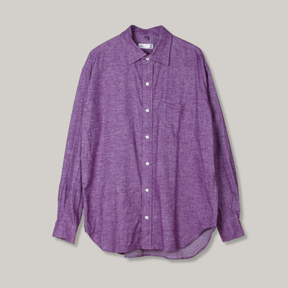 TS(S) CHAMBRAY FLANNEL BAGGY FIT SHIRT - PURPLE