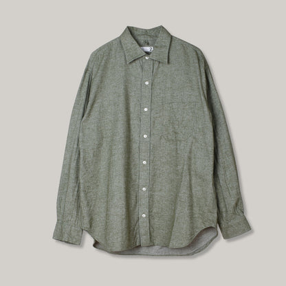 TS(S) CHAMBRAY FLANNEL BAGGY FIT SHIRT - GREEN