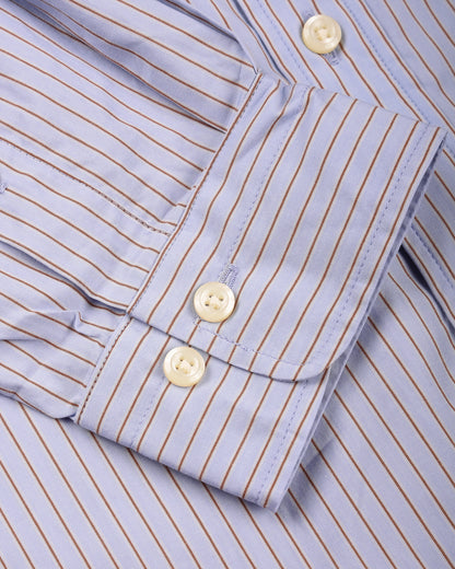 TS(S) STRIPE COTTON POPLIN CLOTH BAGGY FIT SHIRT - BLUE