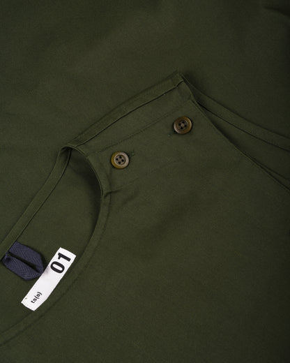 TS(S) HARD TWILL CLOTH SIDE BUTTON SLEEVELESS DRESS - GREEN