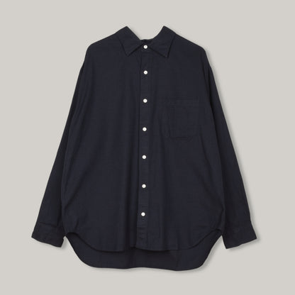 TS(S) BRUSHED PLAID BAGGY FIT SHIRT - NAVY