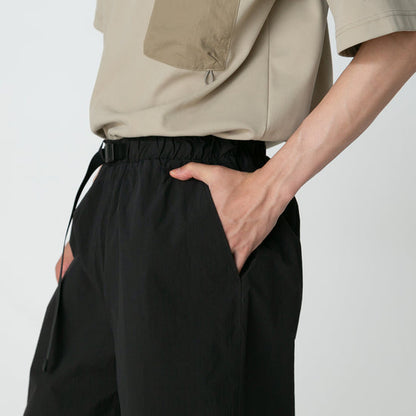 SNOW PEAK NYLON TUSSAH 2WAY SHORTS - BLACK