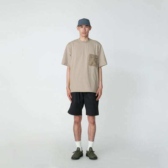 SNOW PEAK NYLON TUSSAH 2WAY SHORTS - BLACK