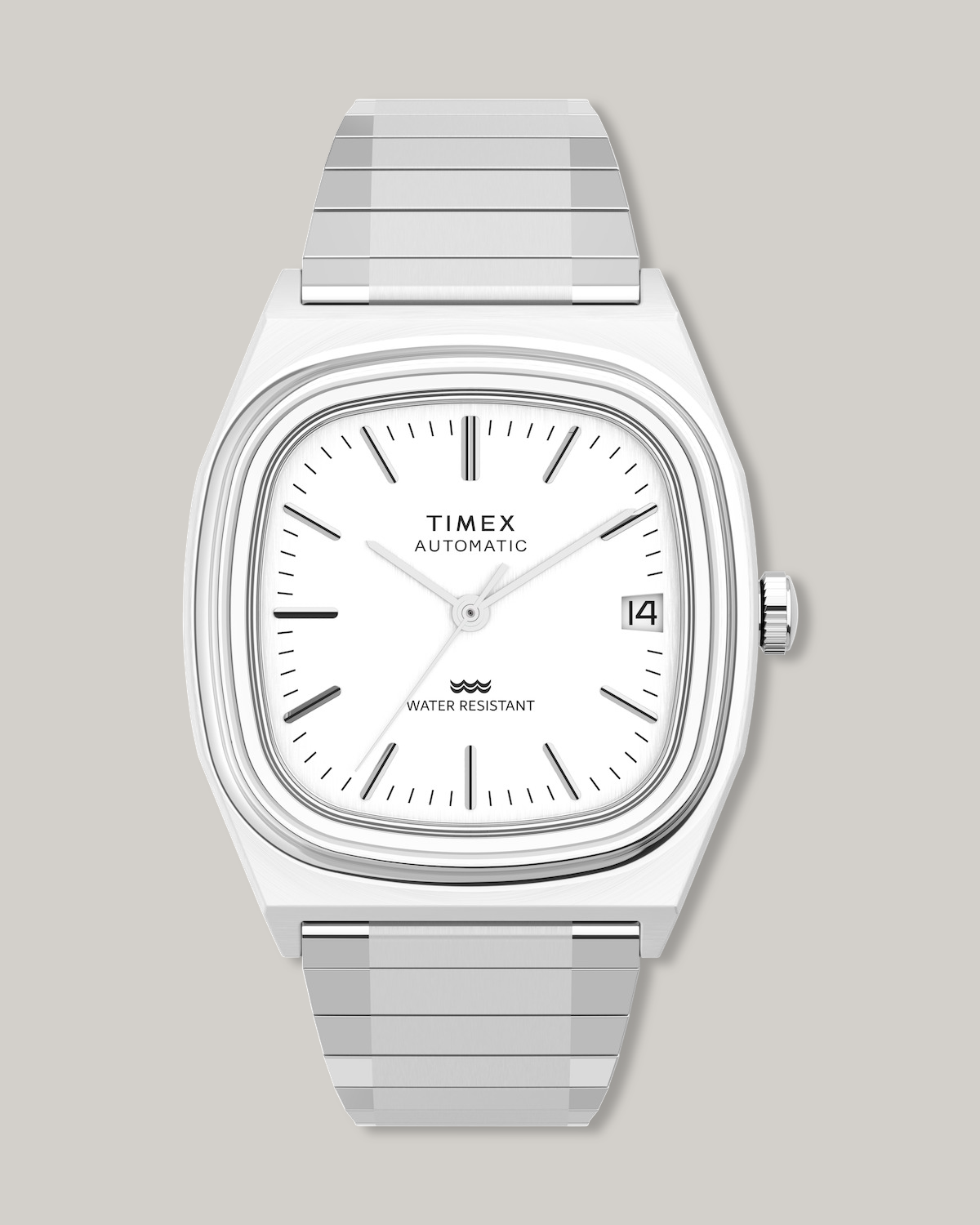 TIMEX® AUTOMATIC 1983 E LINE REISSUE 34MM STAINLESS STEEL EXPANSION BAND WATCH