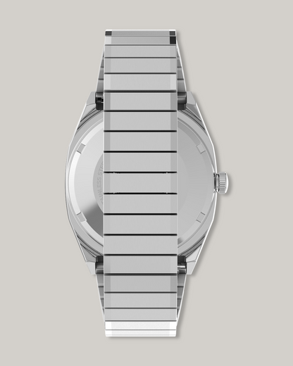 TIMEX® AUTOMATIC 1983 E LINE REISSUE 34MM STAINLESS STEEL EXPANSION BAND WATCH