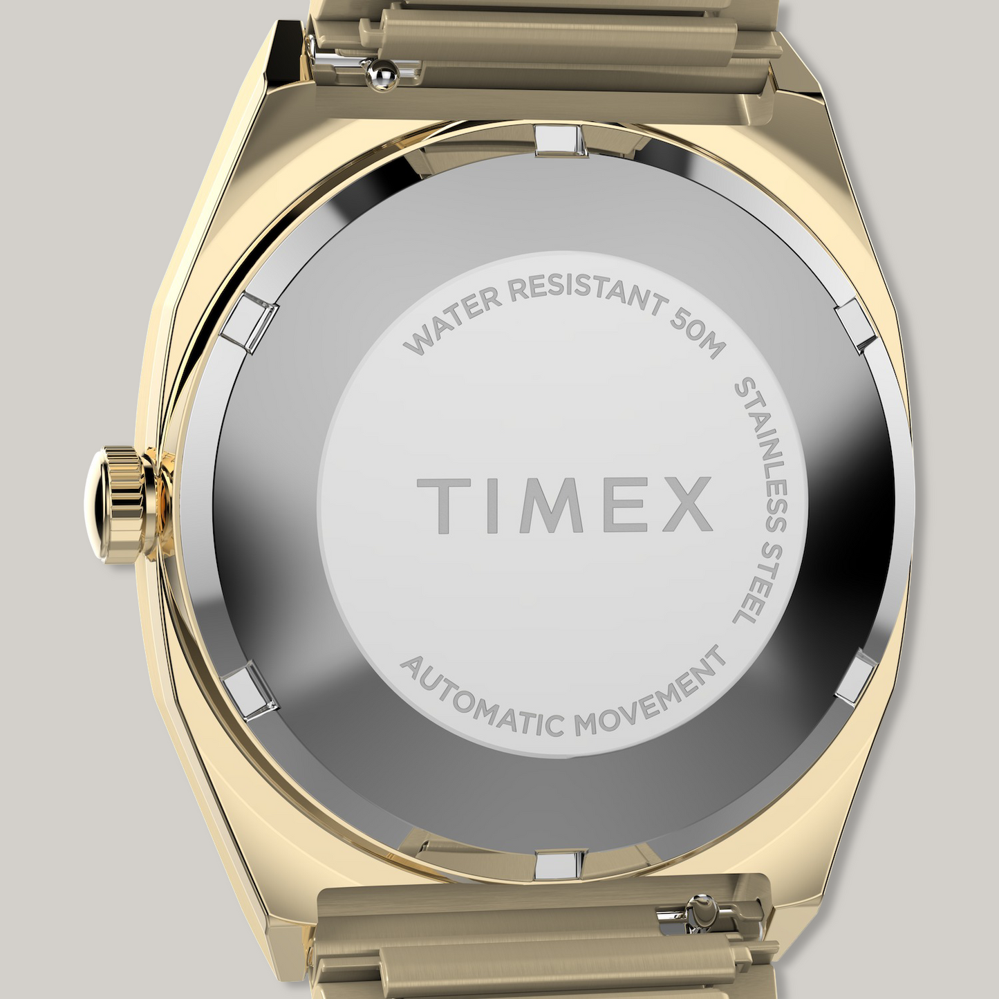 TIMEX® AUTOMATIC 1983 E LINE REISSUE 34MM GOLD-TONE EXPANSION BAND WATCH