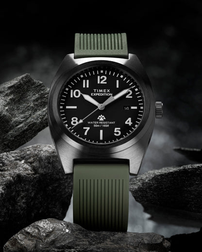 TIMEX EXPEDITION® CAPSTONE 39MM SILICONE STRAP WATCH - GREEN/ BLACK