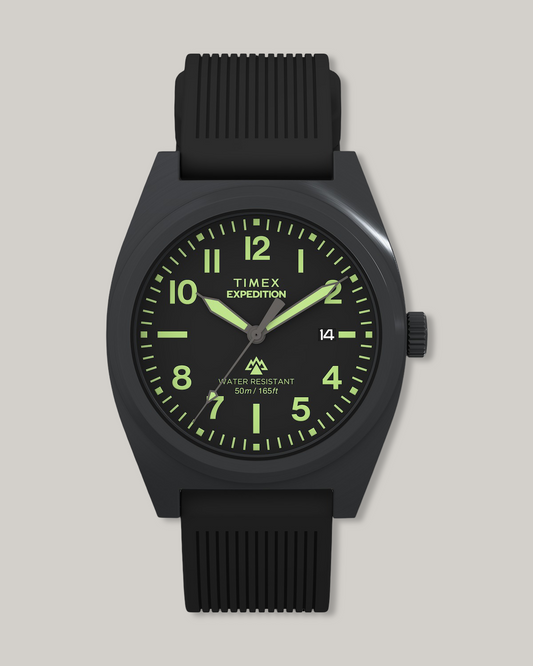 TIMEX EXPEDITION® CAPSTONE 39MM SILICONE STRAP WATCH - BLACK/ BLACK