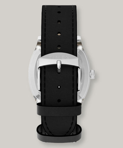 TIMEX MARLIN CHATHAM AUTOMATIC 36MM - SILVER - BLACK LEATHER STRAP