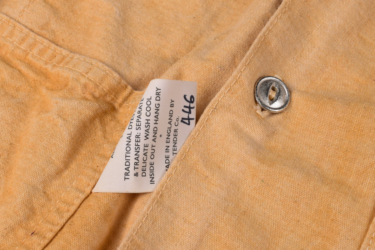 TENDER WIDE FACE SHIRT BLEACHED WEFT STRIPE COTTON CANVAS - IRON RUST DYED