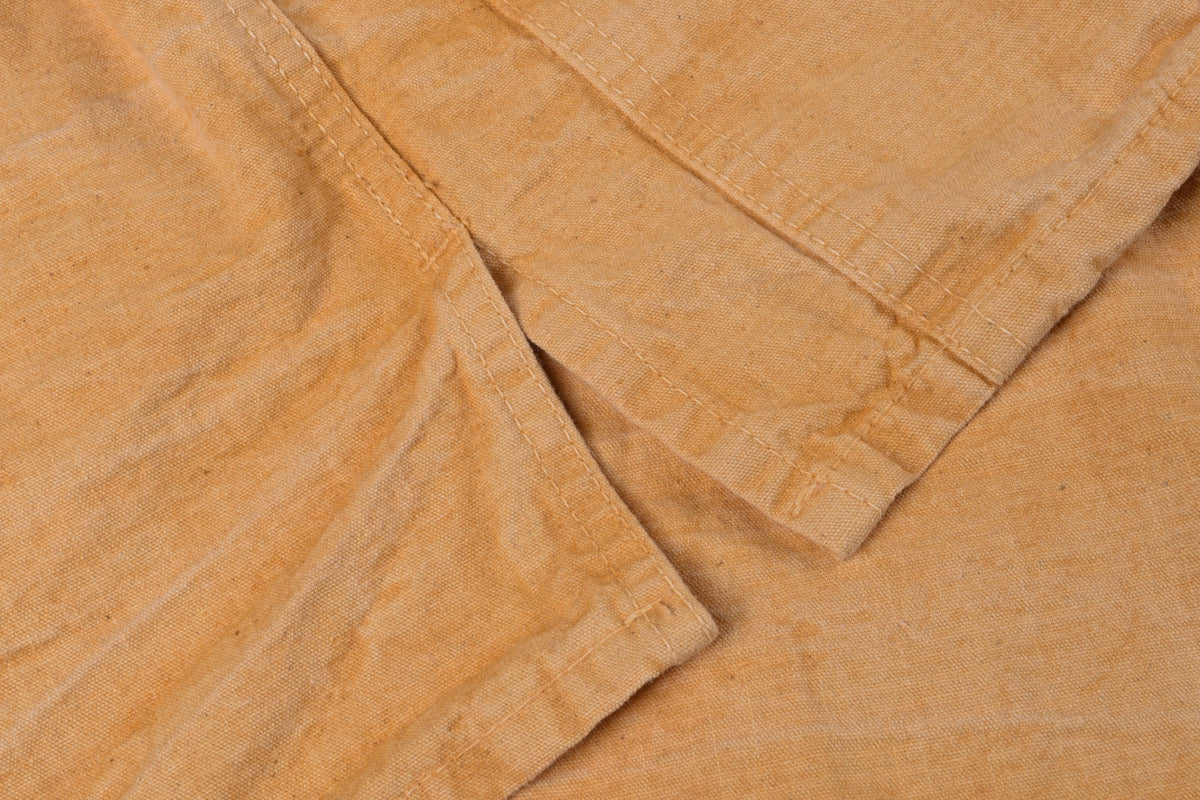 TENDER WIDE FACE SHIRT BLEACHED WEFT STRIPE COTTON CANVAS - IRON RUST DYED