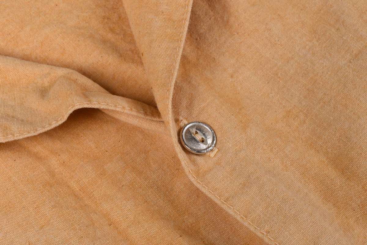TENDER WIDE FACE SHIRT BLEACHED WEFT STRIPE COTTON CANVAS - IRON RUST DYED