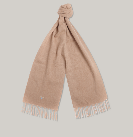 BARBOUR PLAIN LAMBSWOOL SCARF - LIGHT BROWN