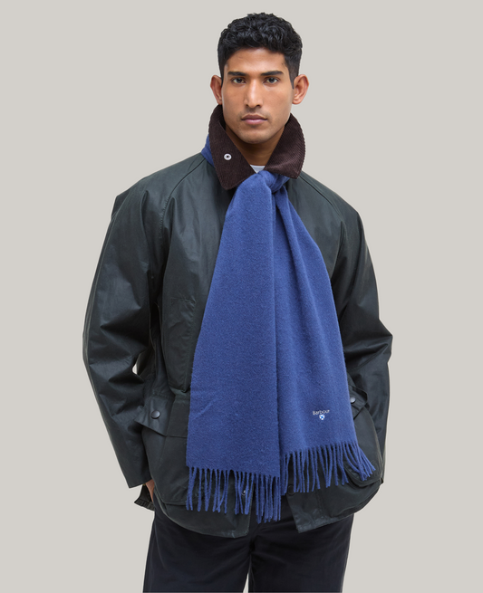 BARBOUR PLAIN LAMBSWOOL SCARF - TRUE NAVY