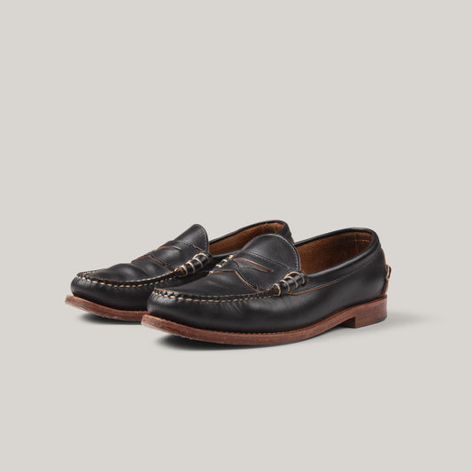 USED RANCOURT & CO. BEEFROLL PENNY LOAFER - BLACK CHROMEXCEL