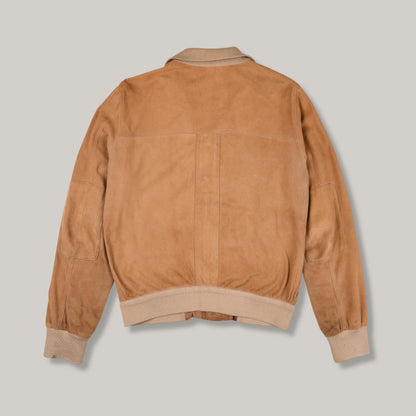 USED BALLY SUEDE BOMBER JACKET - TAN