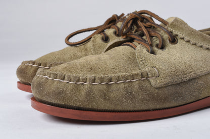 USED QUODDY TRAIL x SOUTH WILLARD BOAT SHOES - LIGHT OLIVE