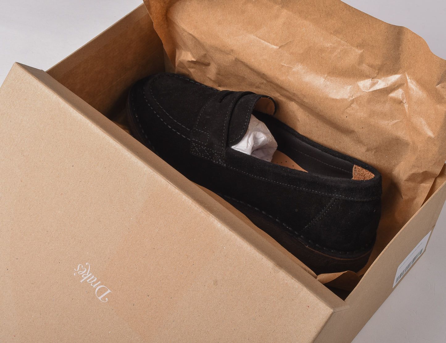 USED DRAKE'S CANAL PENNY LOAFER - BLACK SUEDE