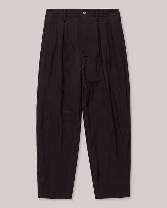 WORKS AND DAYS - WOOL PLEATED TROUSER - BROWN