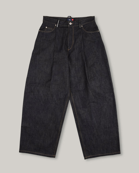 WORK WORKS MENS WIDE LEG TAPERED TROUSER - INDIGO DENIM