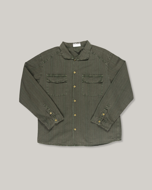 WORKING TRAP SHIRT - COTTON DOGTOOTH - TRIASSIC GREEN